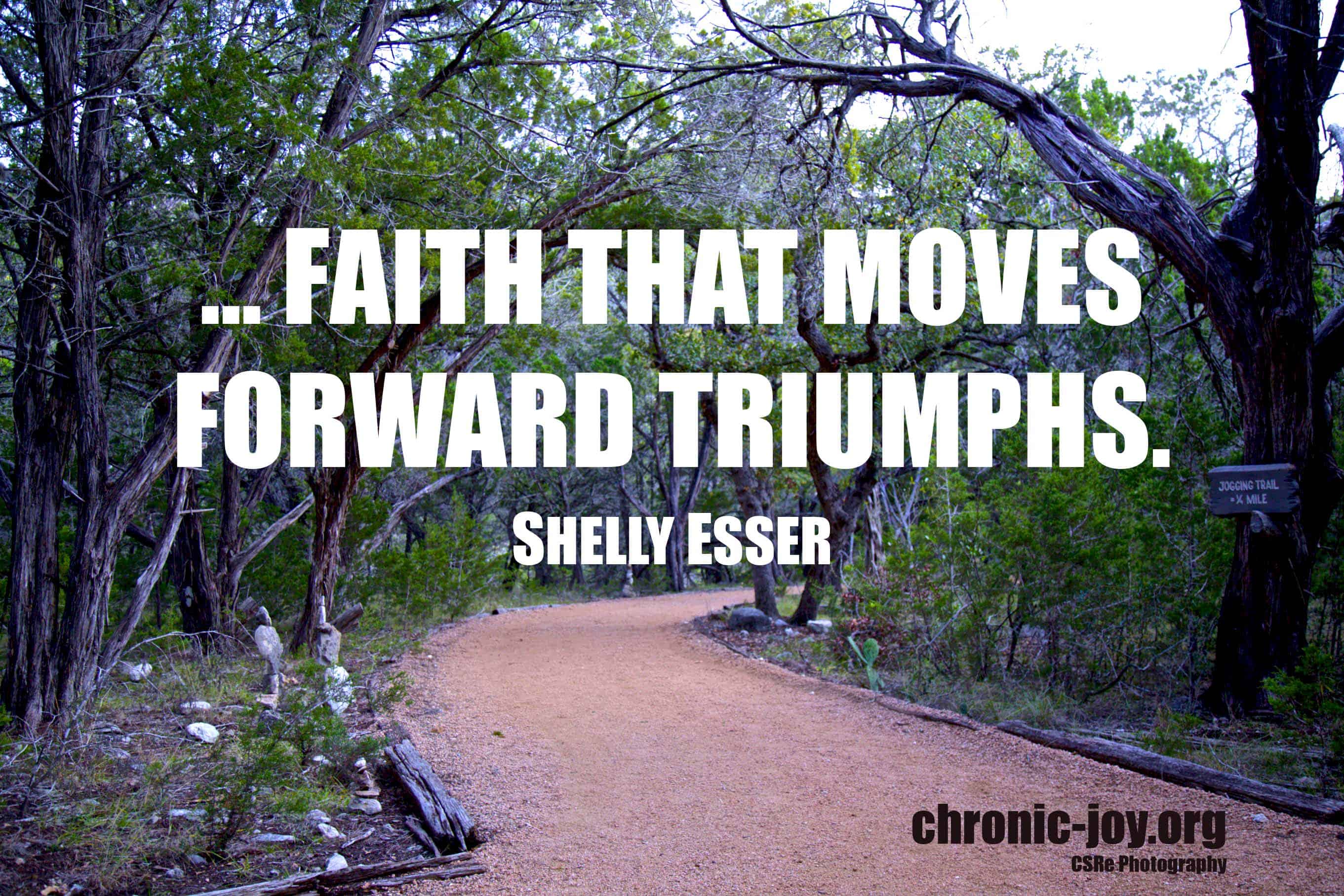 "...faith that moves forward triumphs." Shelly Esser
