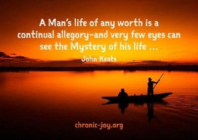 "A Man's life of any worth is a continual allegory - and very few eyes can see the mystery of his life..." John Keats