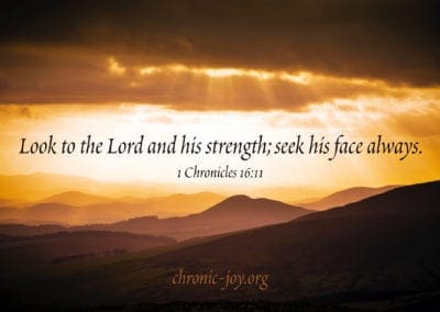 Look to the Lord and his strength; seek his face always. (1Chronicles 16:11)