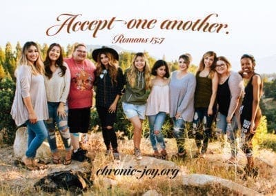 Accept one another. (Romans 15:7)