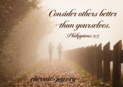 Consider others better than yourselves. (Philippians 2:3)