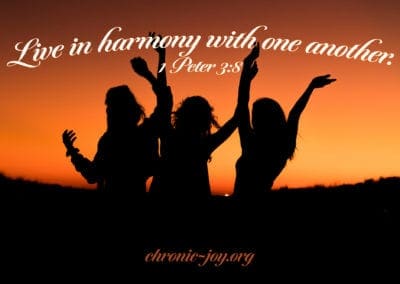 Live in harmony with one another. (1 Peter 3:8)