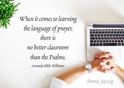 "When it comes to learning the language of prayer, there is no better classroom than the Psalms." (Amanda Bible Williams)