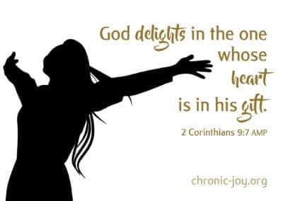 God delights in the one whose heart is in his gift. (2 Corinthians 9:7 AMP)