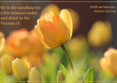 Sit in the sunshine for a few minutes today and drink in the Vitamin D.