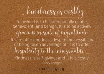 Kindness is costly