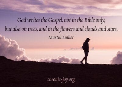 God writes the Gospel, not in the Bible only, but also on trees, and in the flowers and clouds and stars.