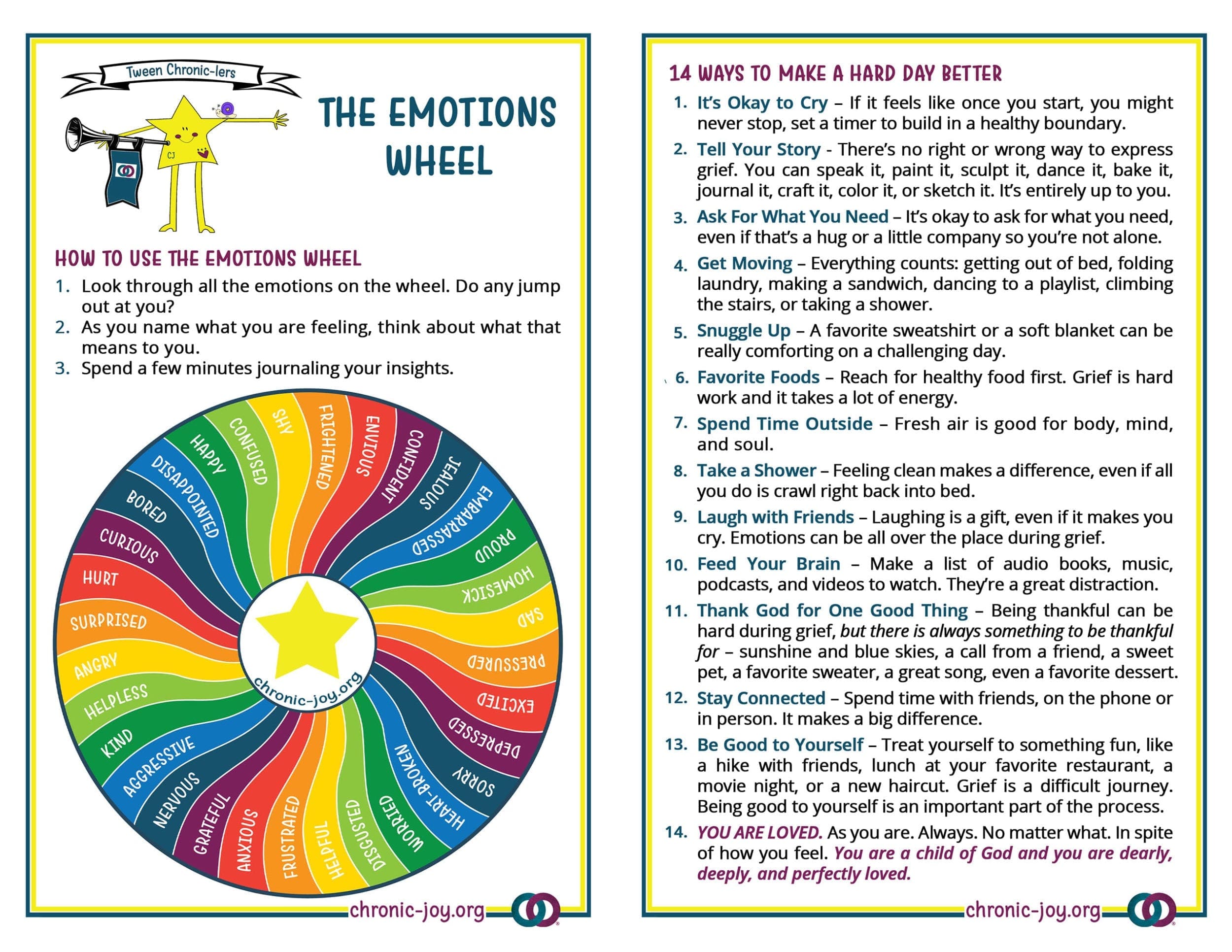 Emotions Wheel and Guide • Tweens