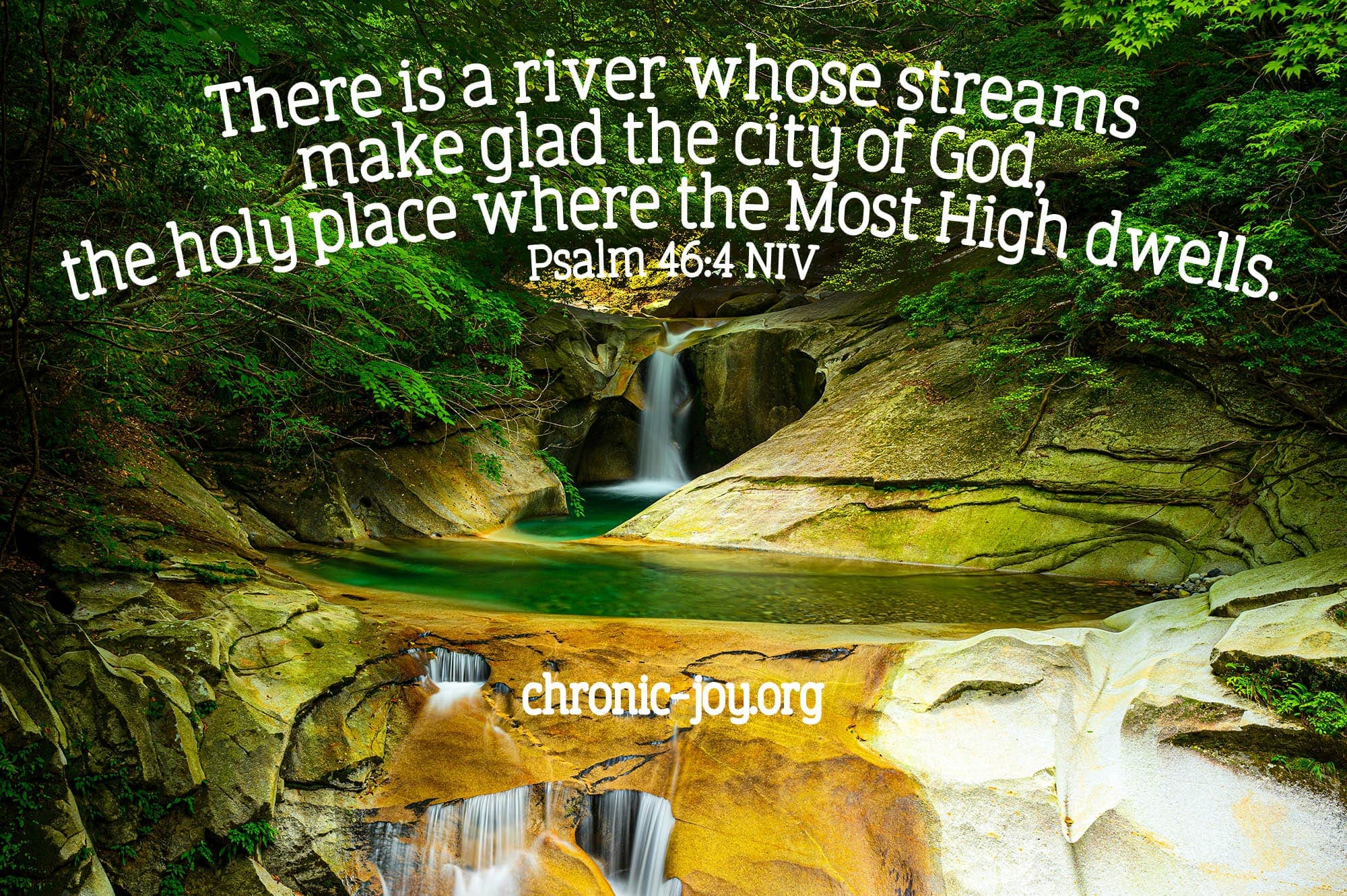 "There is a river whose streams make glad the city of God, the holy place where the Most High dwells." Psalm 46:4 NIV
