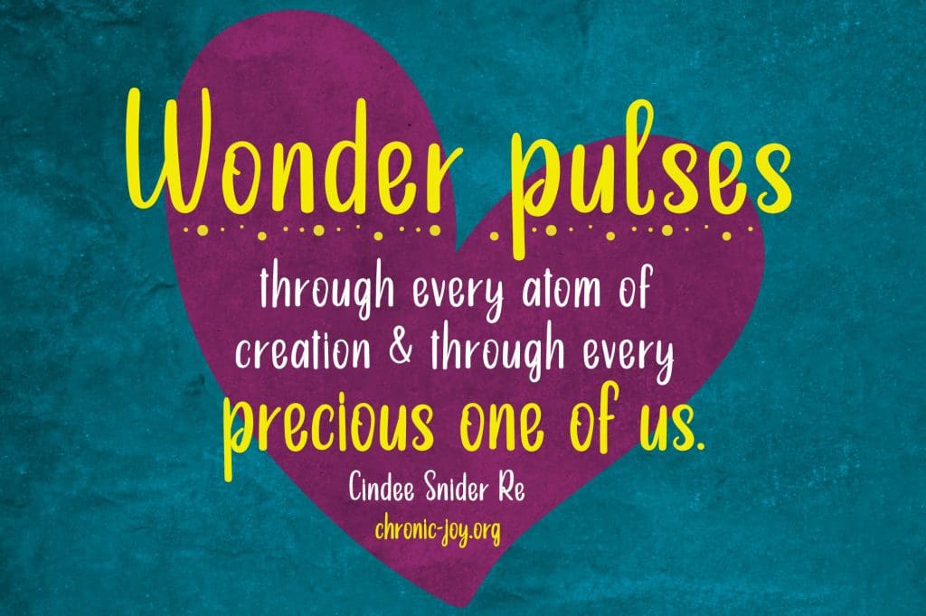 "Wonder pulses through every atom of creation & through every precious one of us." Cindee Snider Re