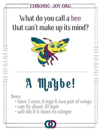 What do you call a bee that can't make up its mind? A Maybe!