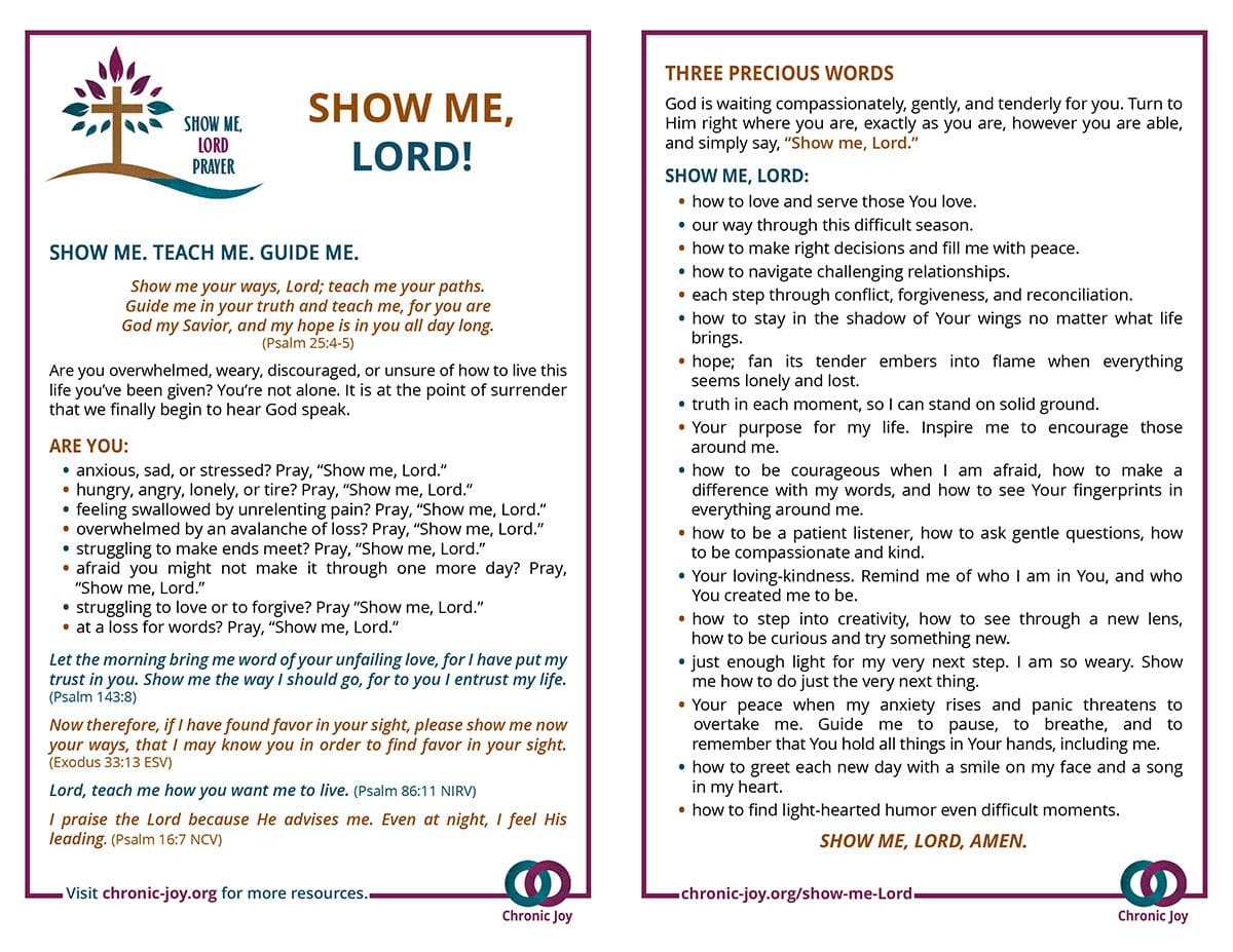 Show me, Lord (Prayer) • Chronic Joy®