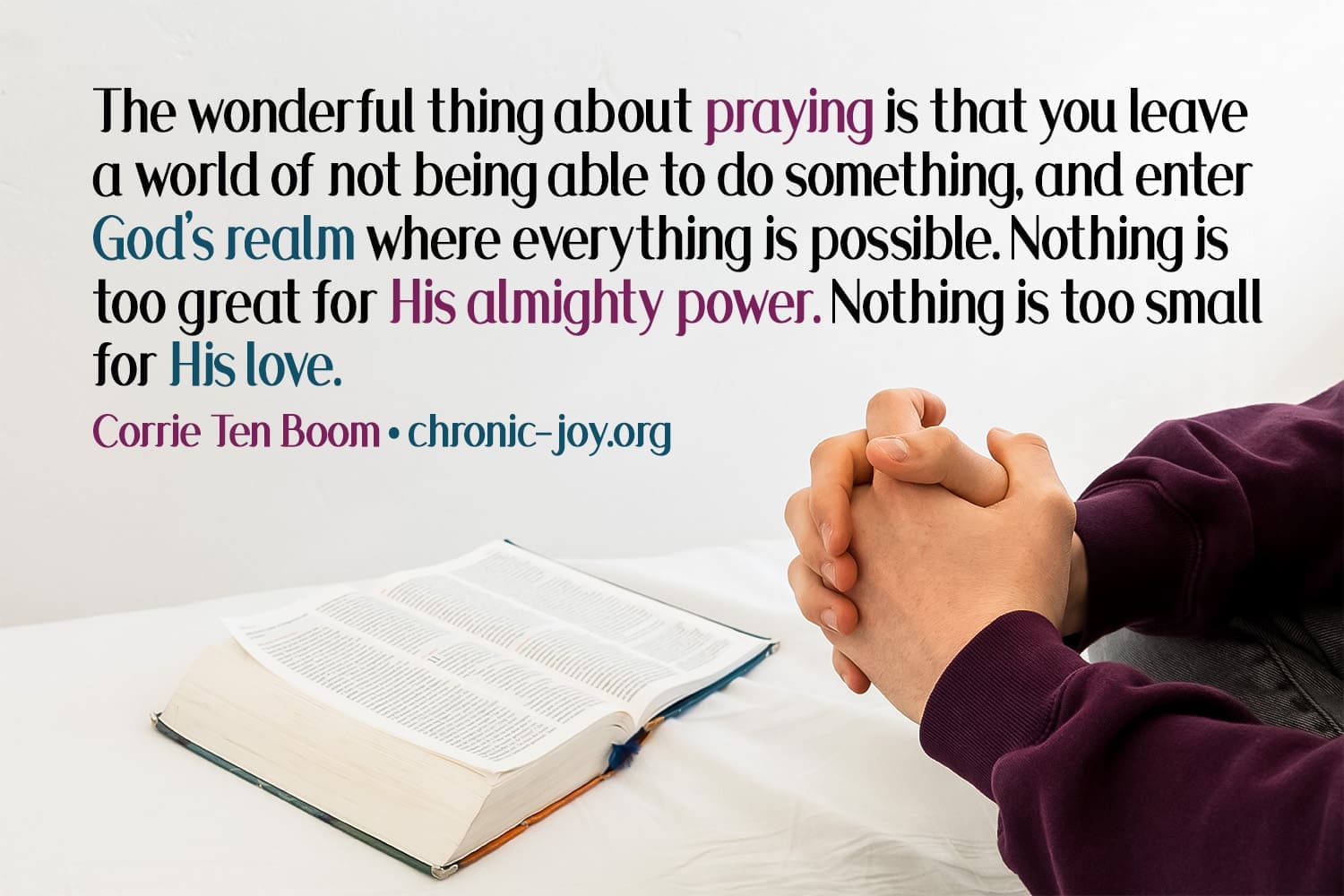 The wonderful thing about prayer.