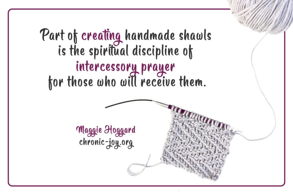 Creating prayer shawls is a spiritual discipline of intercessory prayer.
