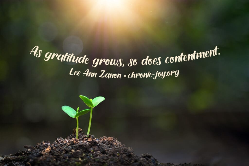 Gratitude and contentment grow hand-in-hand.